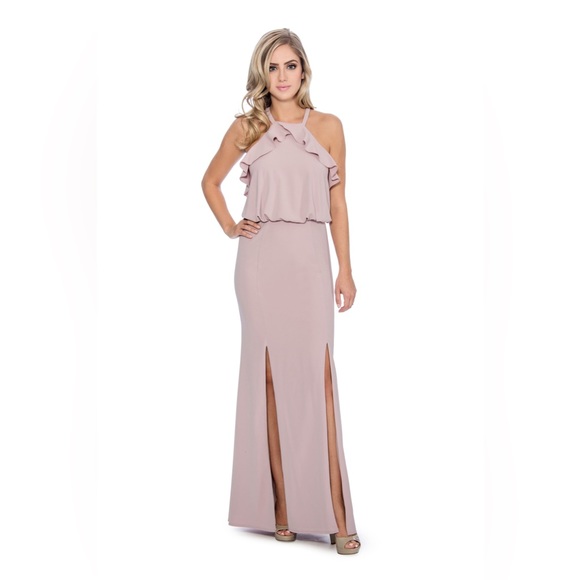 Backless Dusty Rose dress - Size 8 - Picture 2 of 6